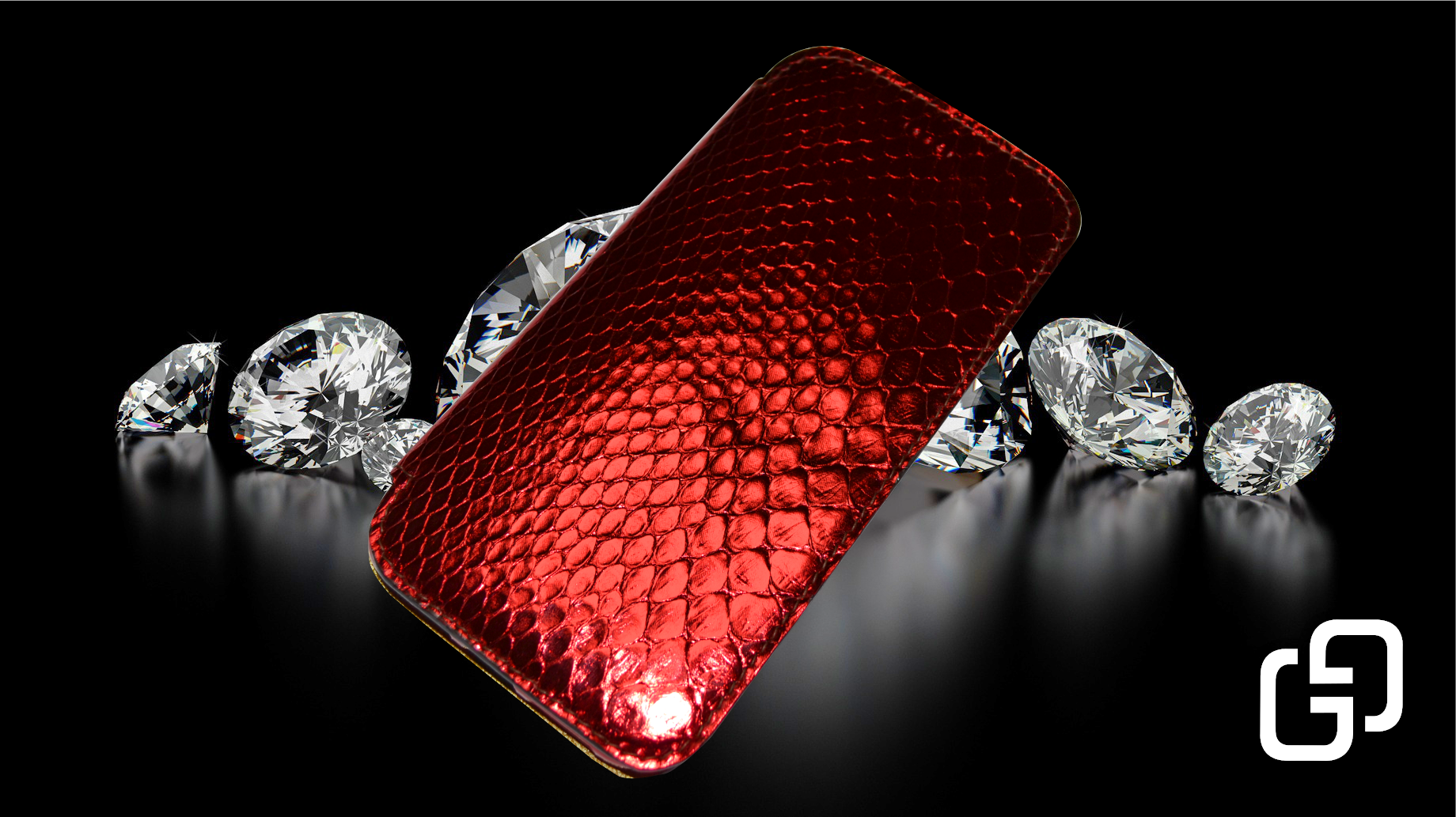 Case (чехол) GG® Для iPhone Xs/11/12 Pro Red Piton) 2020 натуральная кожа питона